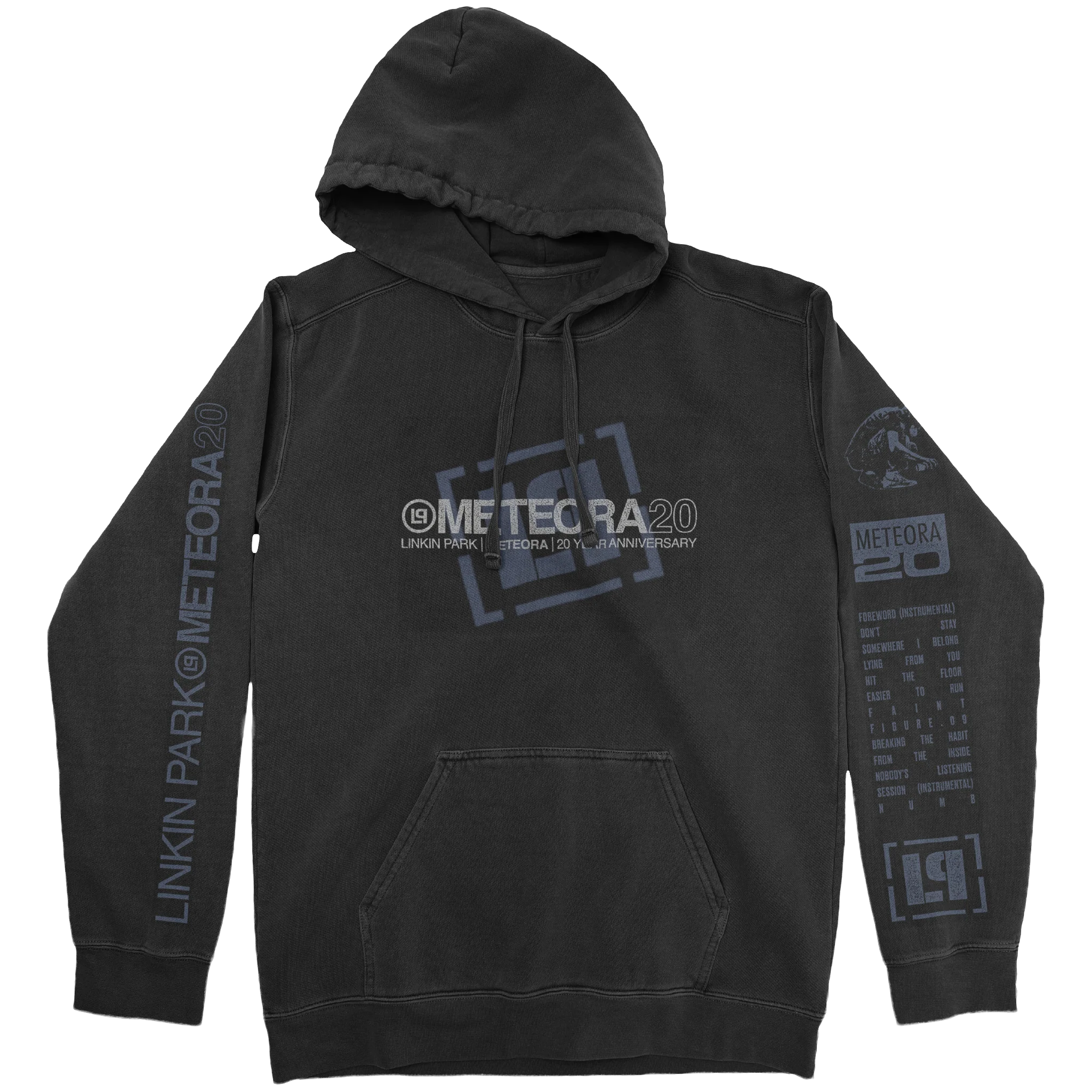Logo Tilt Washed Black Hoodie