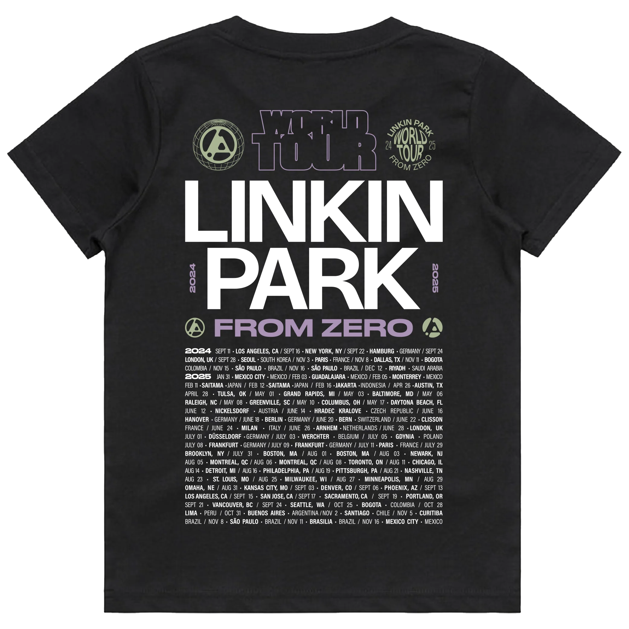 Official FZ World Tour Black Kids Tour Tee